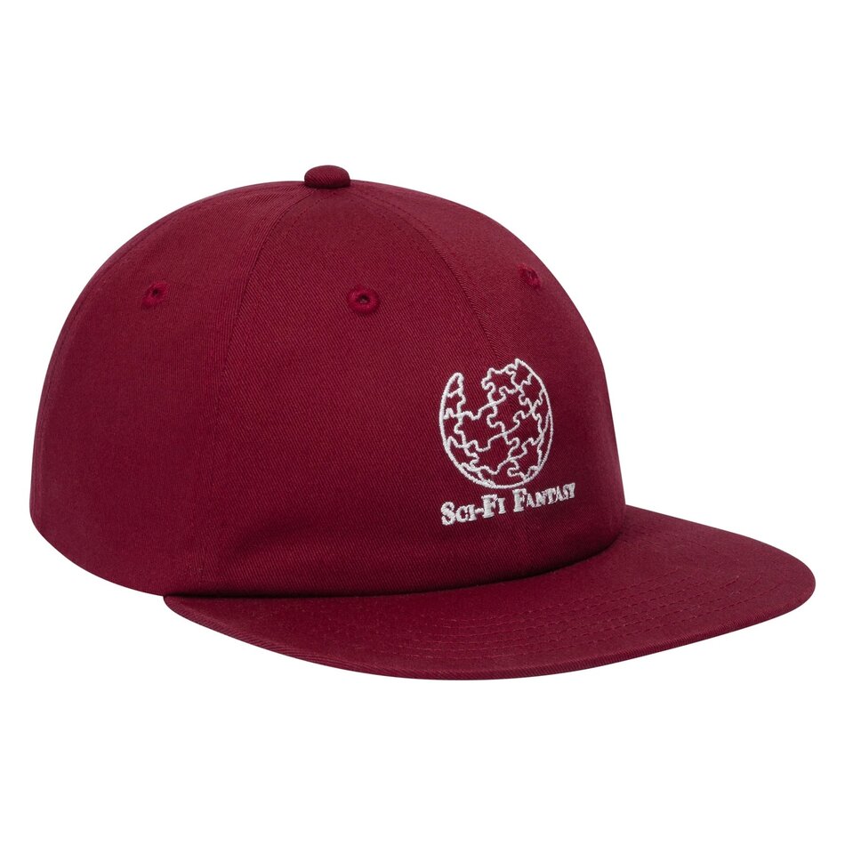 Sci-Fi Fantasy Puzzle Globe Snapback Hat Wine