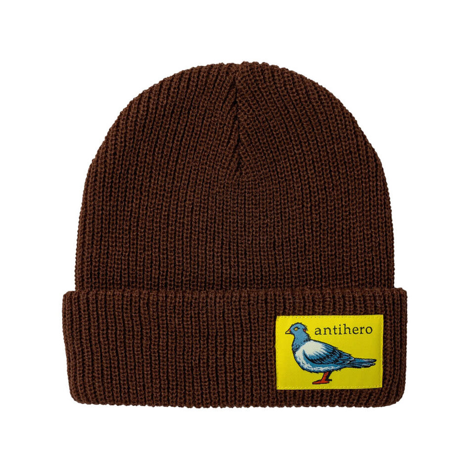 Anti-Hero Lil Pigeon Label Cuff Beanie Brown/Yellow