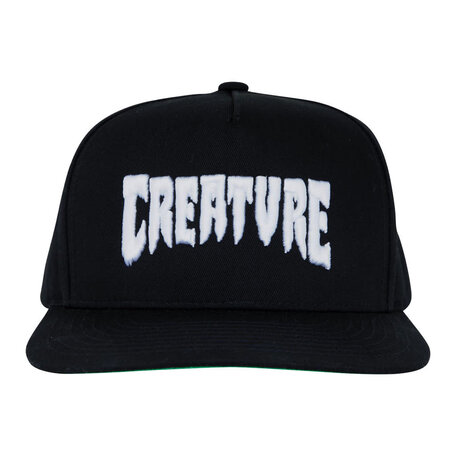 Creature Mono Logo Structured Snapback Hat Black