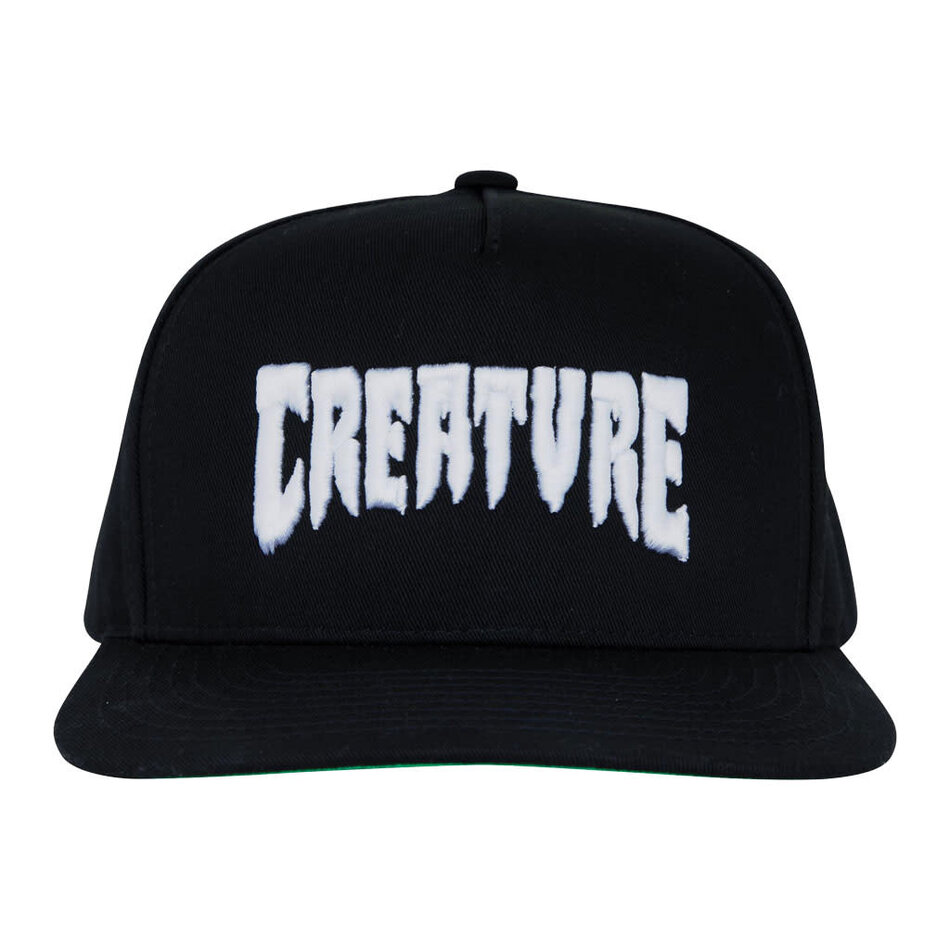 Creature Mono Logo Structured Snapback Hat Black