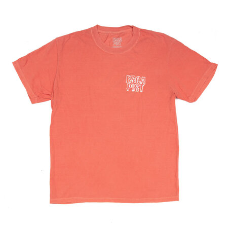 Escapist Outline Stacked Left Garment Dyed T-Shirt Bright Salmon