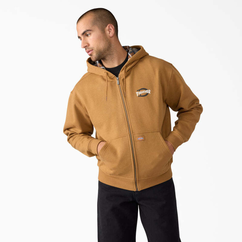 Dickies x Thrasher Zip Flex Hoodie Brown Duck