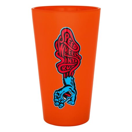Speed Wheels Screaming Hand Pint Glass Orange