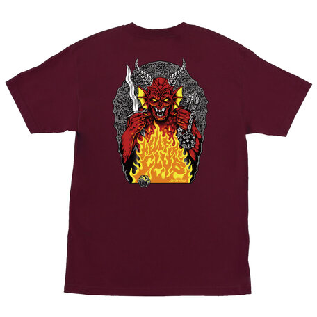 Santa Cruz Stranger Things Hellfire Pit Heavyweight T-Shirt Maroon