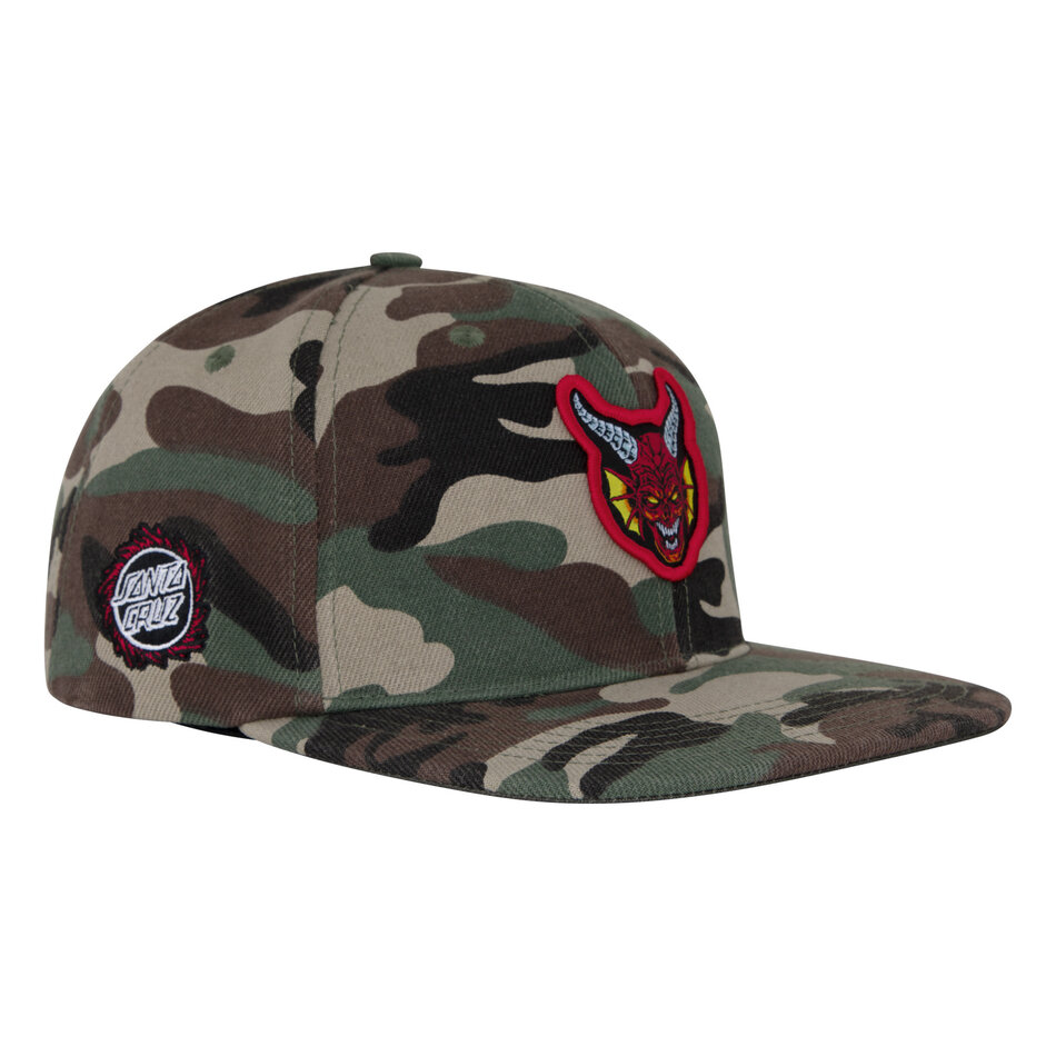 Santa Cruz Stranger Things Hellfire Club Snapback Hat Camo