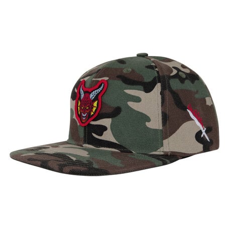 Santa Cruz Stranger Things Hellfire Club Snapback Hat Camo