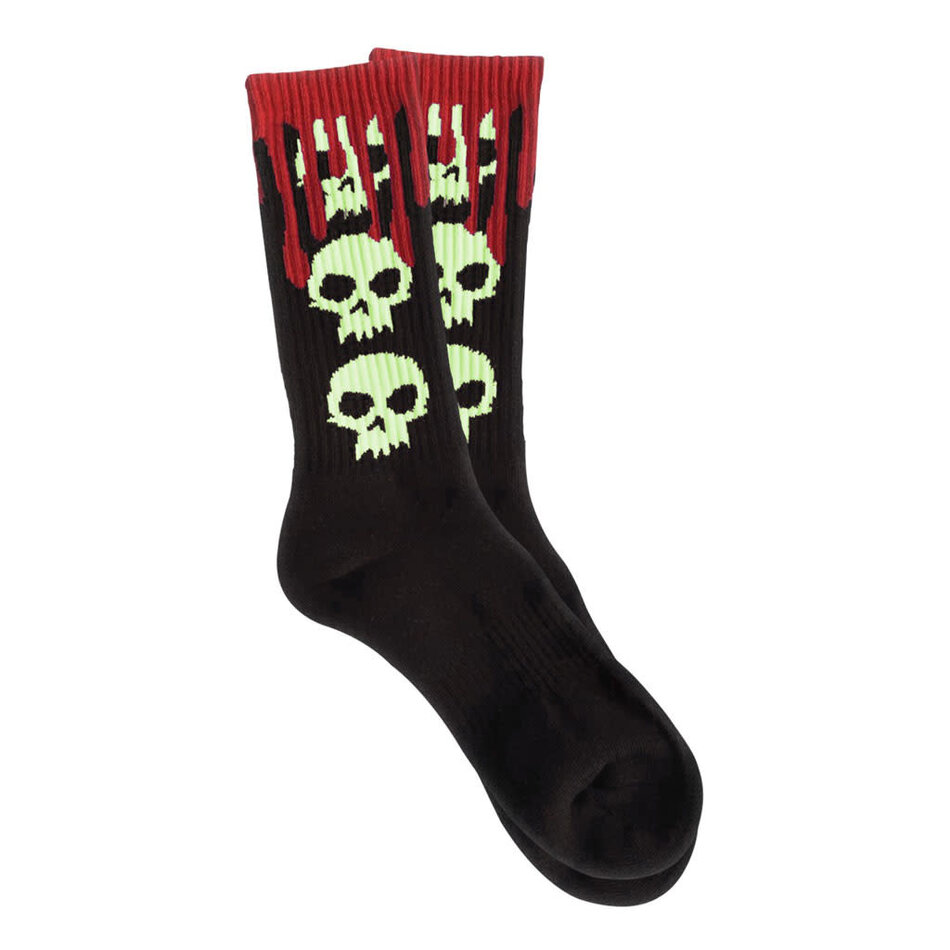 Zero 3 Skull Blood Socks Black Glow