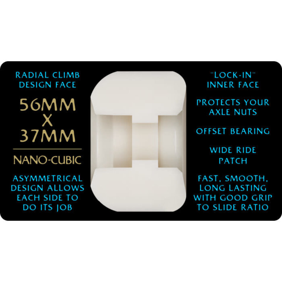 Powell Peralta Dragon Formula Blue Nano Cubic 97A Wheels White