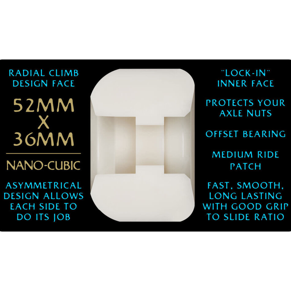 Powell Peralta Dragon Formula Blue Nano Cubic 97A Wheels White