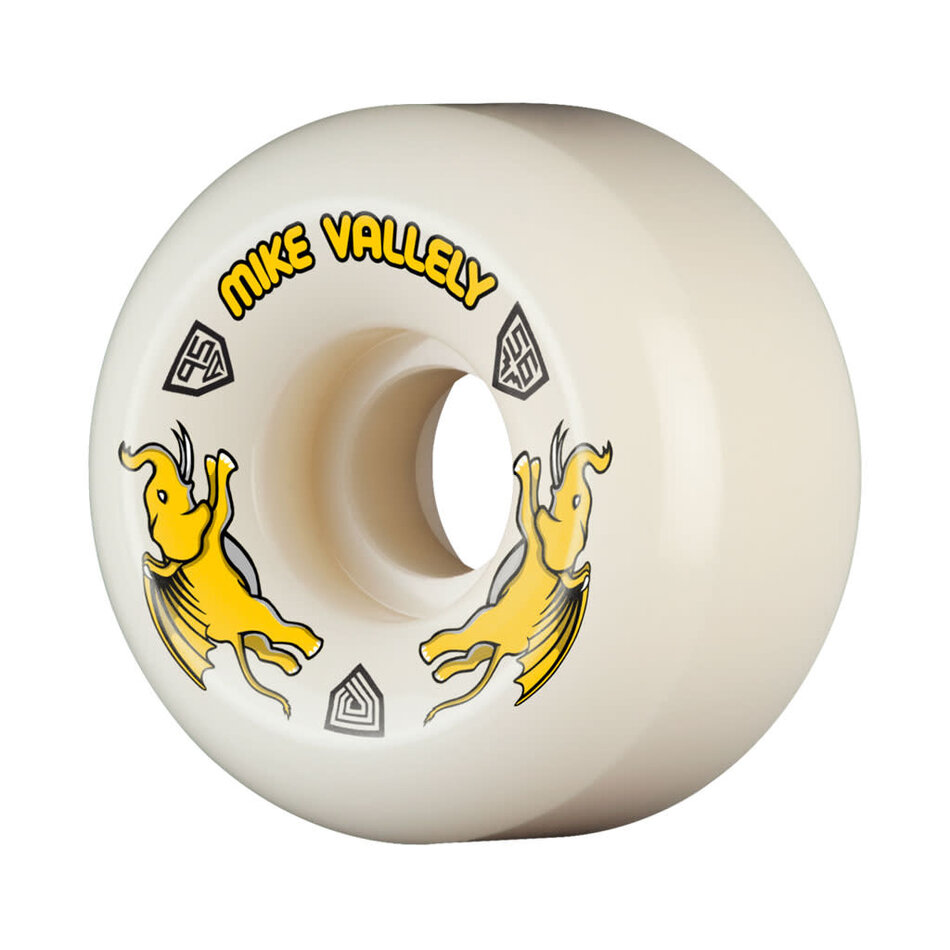 Powell Peralta Mike Vallely Dragon Formula Yellow V6 95A Wheels White