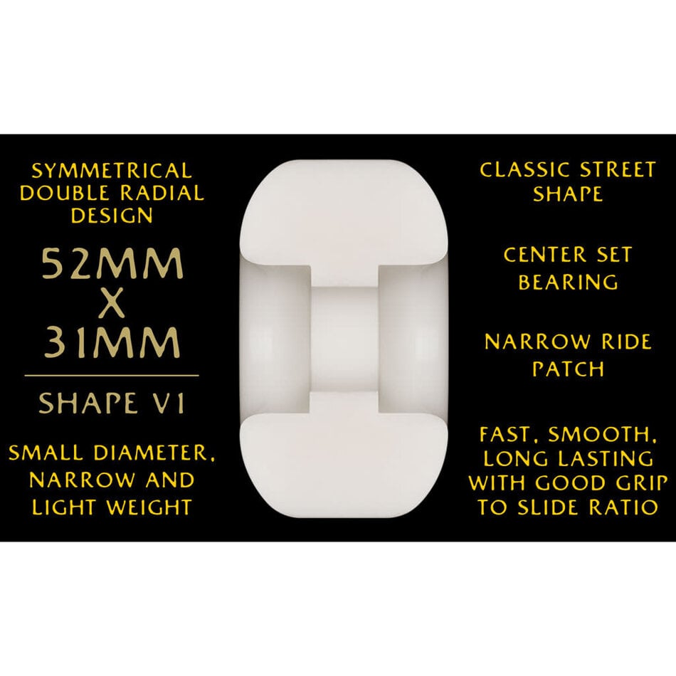 Powell Peralta Dragon Formula Yellow V1 95A Wheels White