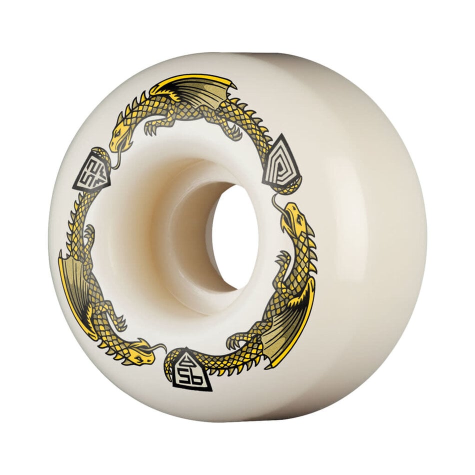 Powell Peralta Dragon Formula Yellow V1 95A Wheels White