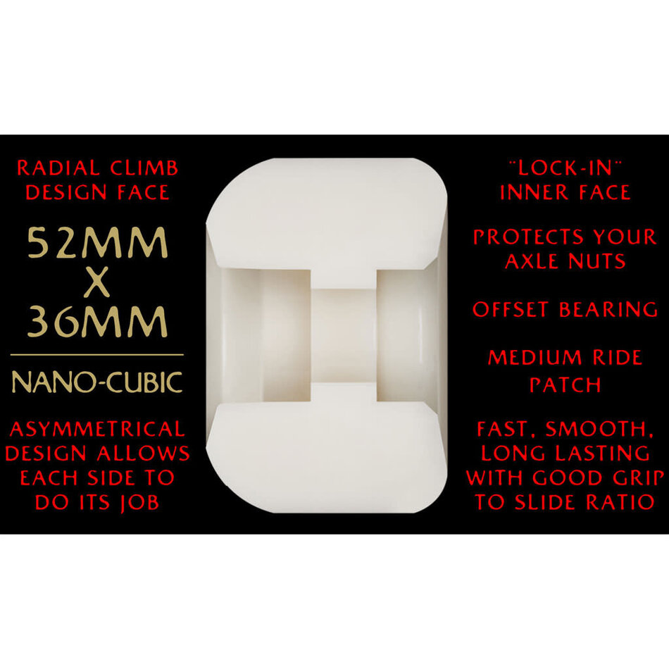 Powell Peralta Dragon Formula Red Nano Cubic 93A Wheels White