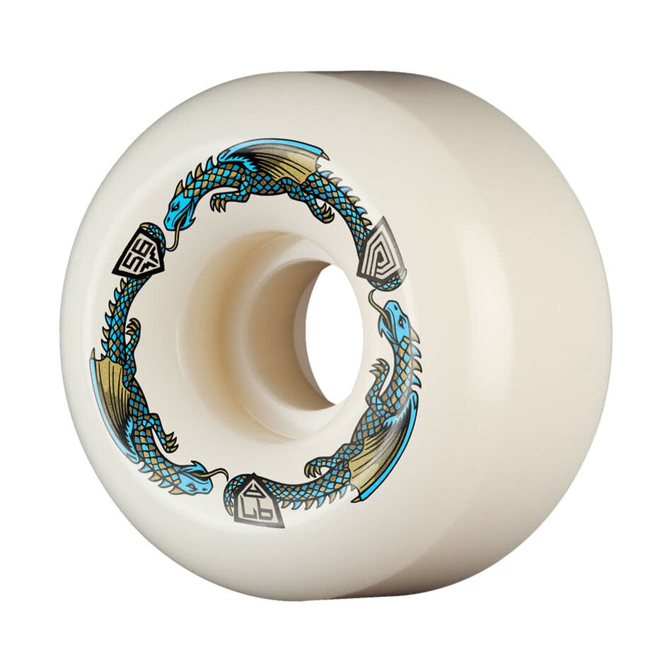 Powell Peralta Dragon Formula Blue V6 97A Wheels White