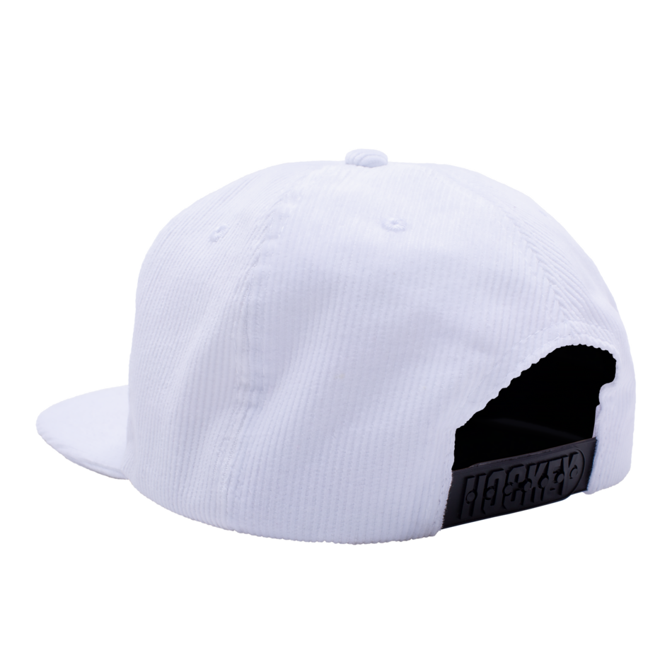 Hockey Corduroy 5 Panel Hat White