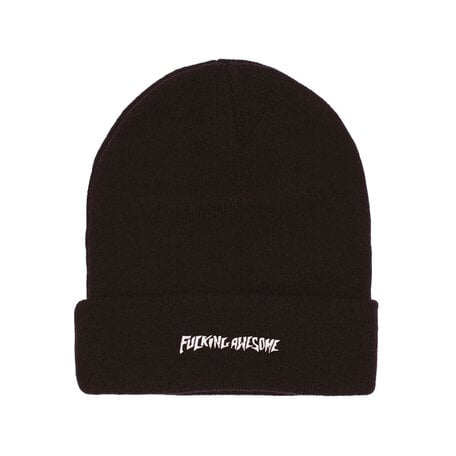 Fucking Awesome Metal Stamp Logo Cuff Beanie Black