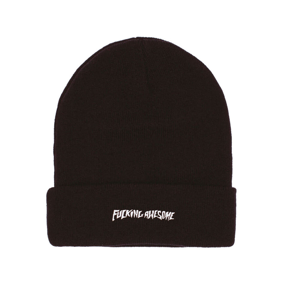 Fucking Awesome Metal Stamp Logo Cuff Beanie Black