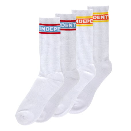 Independent Bar Logo Crew Socks White/Multi