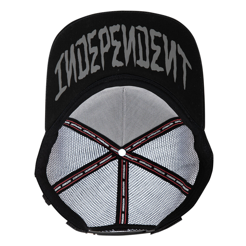 Independent Dressen Skull Rose Snapback Structured Hat Black