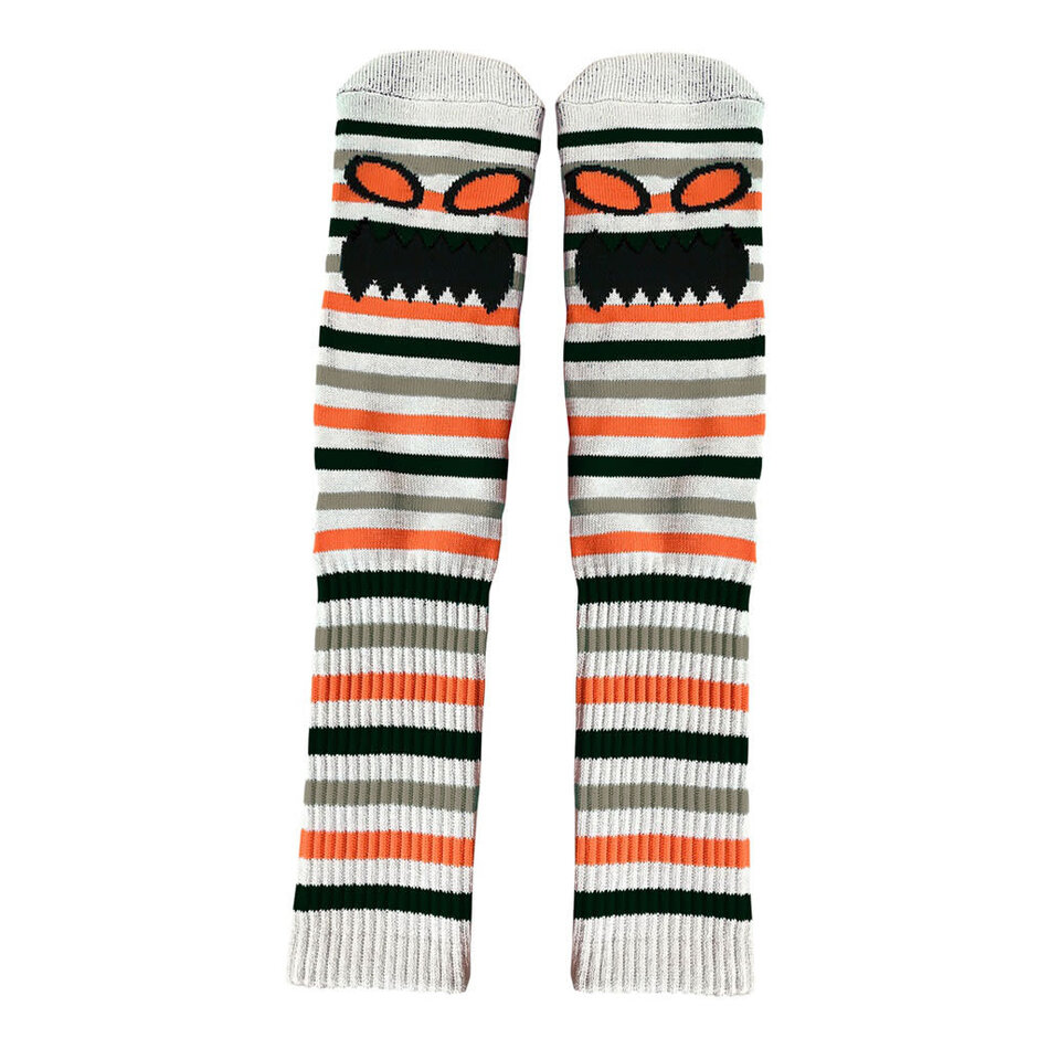 Toy Machine Monster Face Mini Stripes Socks Grey/Orange/Black