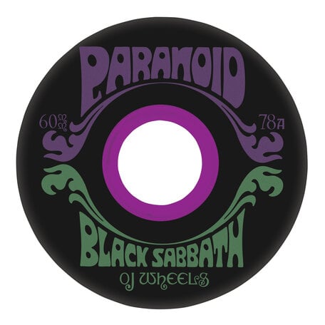 OJ x Black Sabbath Paranoid Super Juice 78A Wheels Black