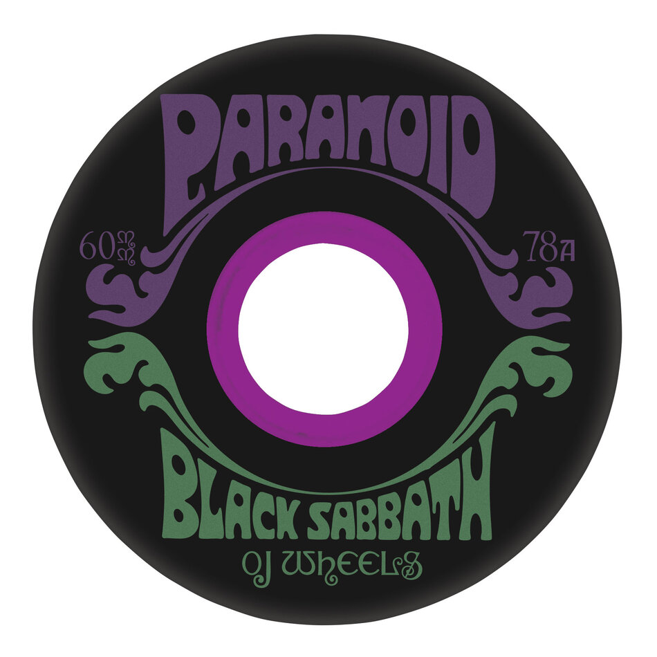 OJ x Black Sabbath Paranoid Super Juice 78A Wheels Black