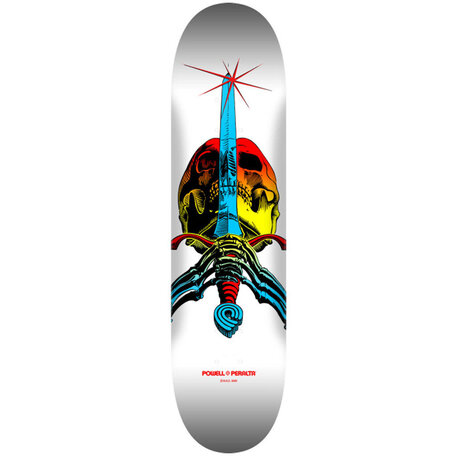 Powell Peralta Skull & Sword Yellow Fade Deck White