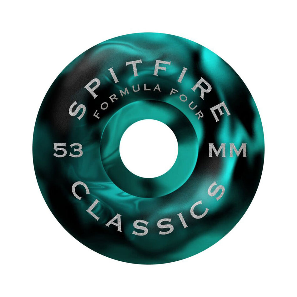Spitfire Team Floral Formula Four  Classic Wheels Teal Black Swirl