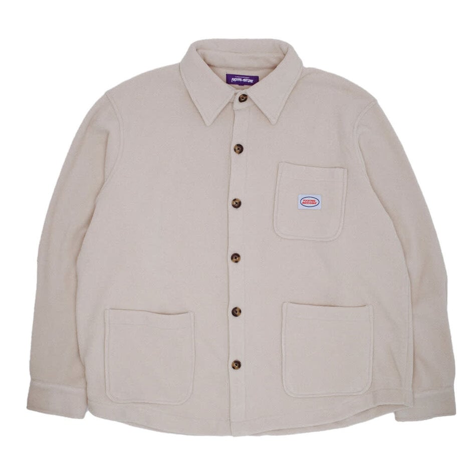 Fucking Awesome Polar Fleece Overshirt Cardigan Cream