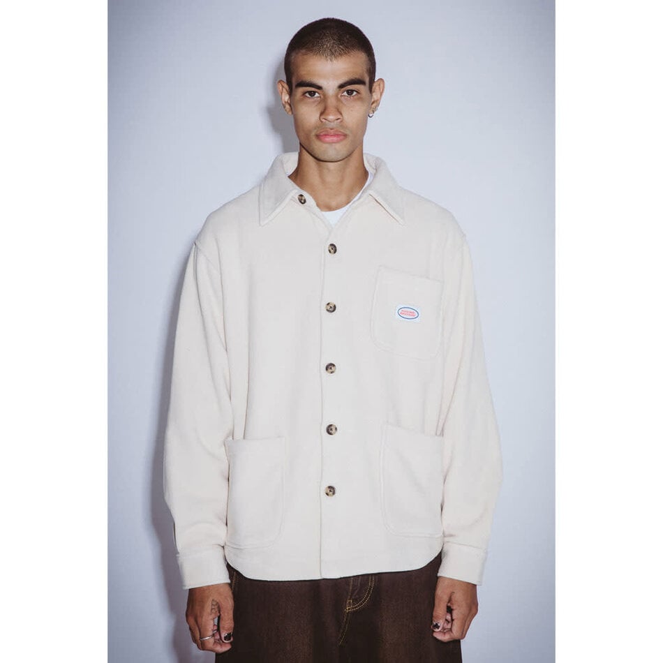 Fucking Awesome Polar Fleece Overshirt Cardigan Cream