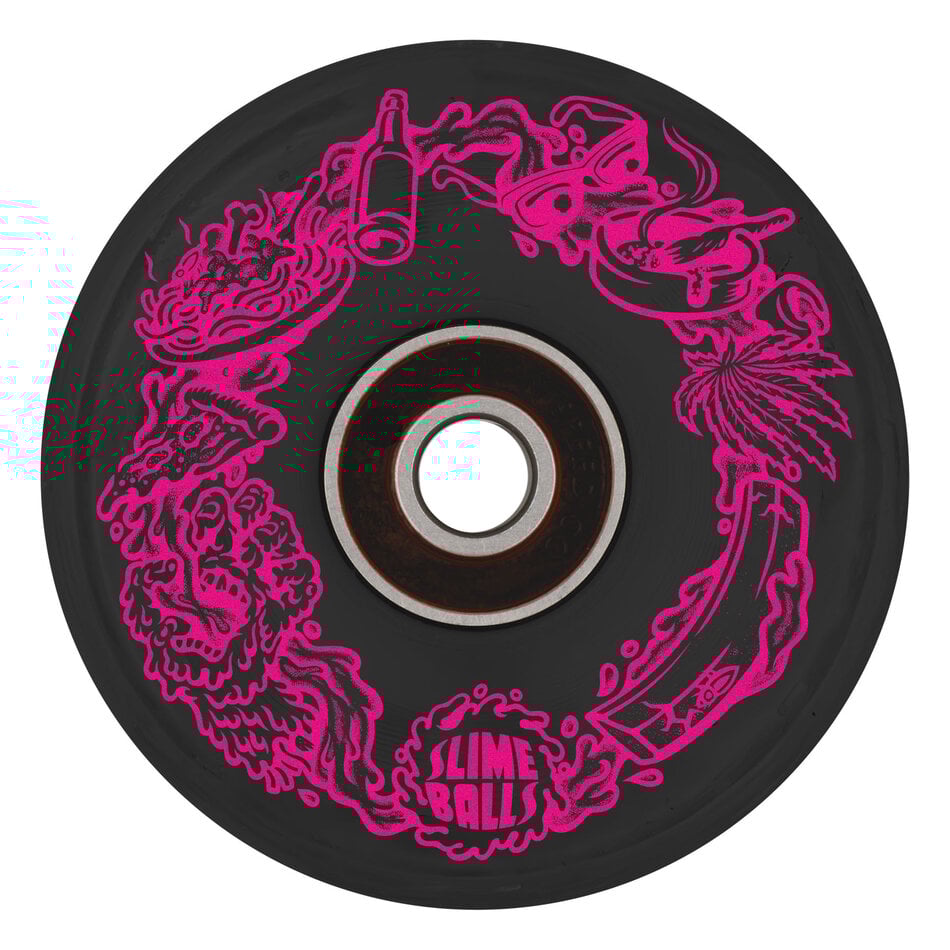 Slime Ball OG Neon Vomit Light Up Wheels 78 A w/LED and Bearings