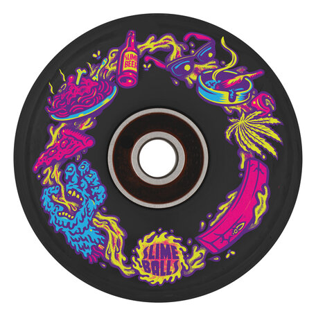Slime Ball OG Neon Vomit Light Up Wheels 78 A w/LED and Bearings