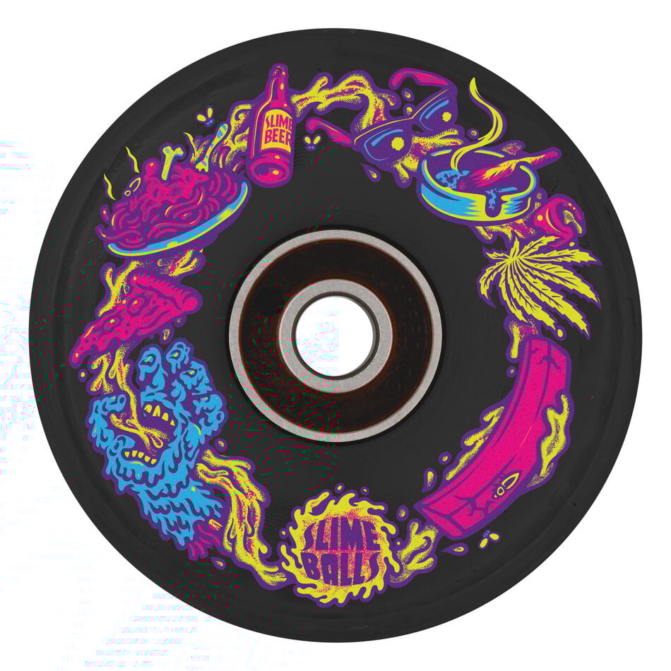 Slime Ball OG Neon Vomit Light Up Wheels 78 A w/LED and Bearings