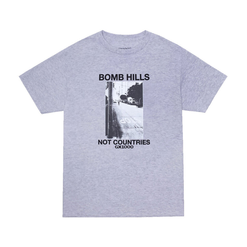 GX1000 Bomb Hills Not Countries T-Shirt Heather Grey/Black