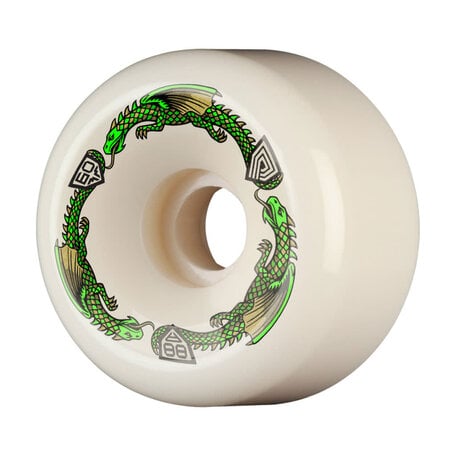 Powell Peralta Dragon Formula Green Bomber 88A Wheels White