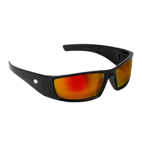 Glassy Peet Polarized Sunglasses Black/Red Mirror