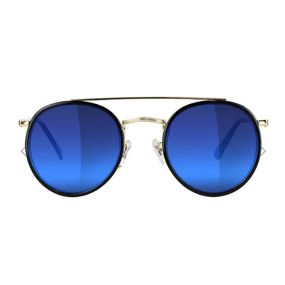 Glassy Parker Polarized Sunglasses Black/Gold/Blue Mirror