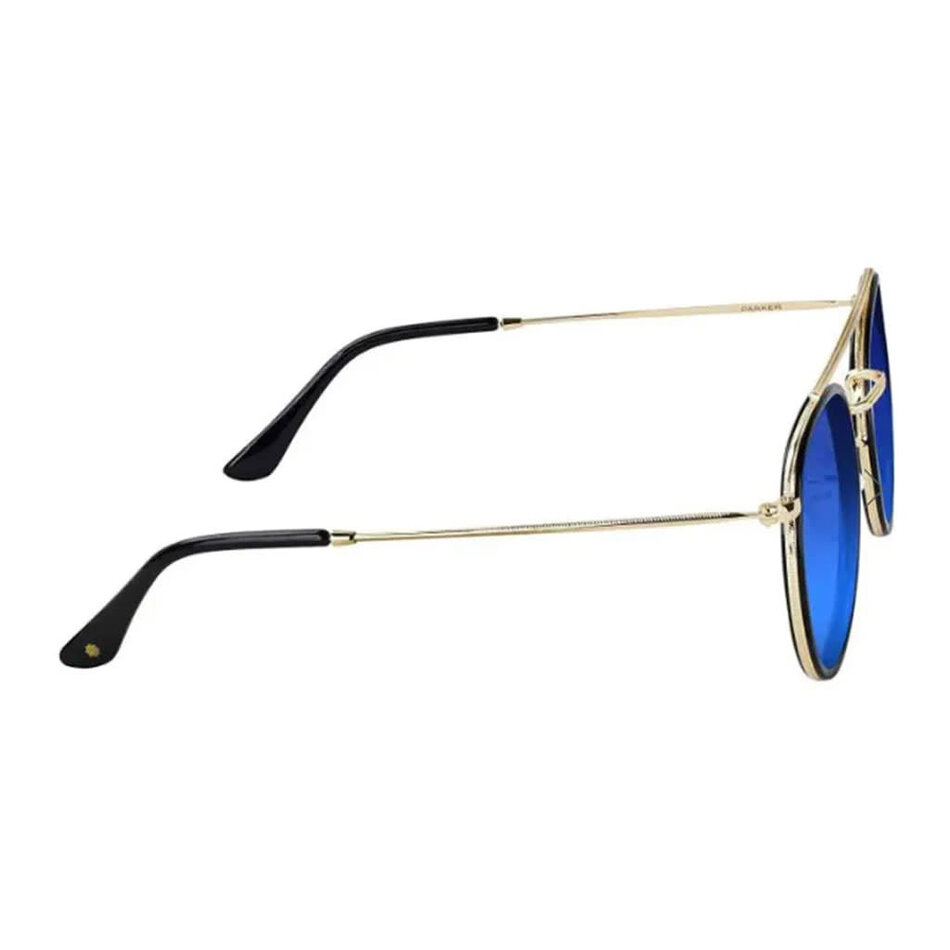 Glassy Parker Polarized Sunglasses Black/Gold/Blue Mirror