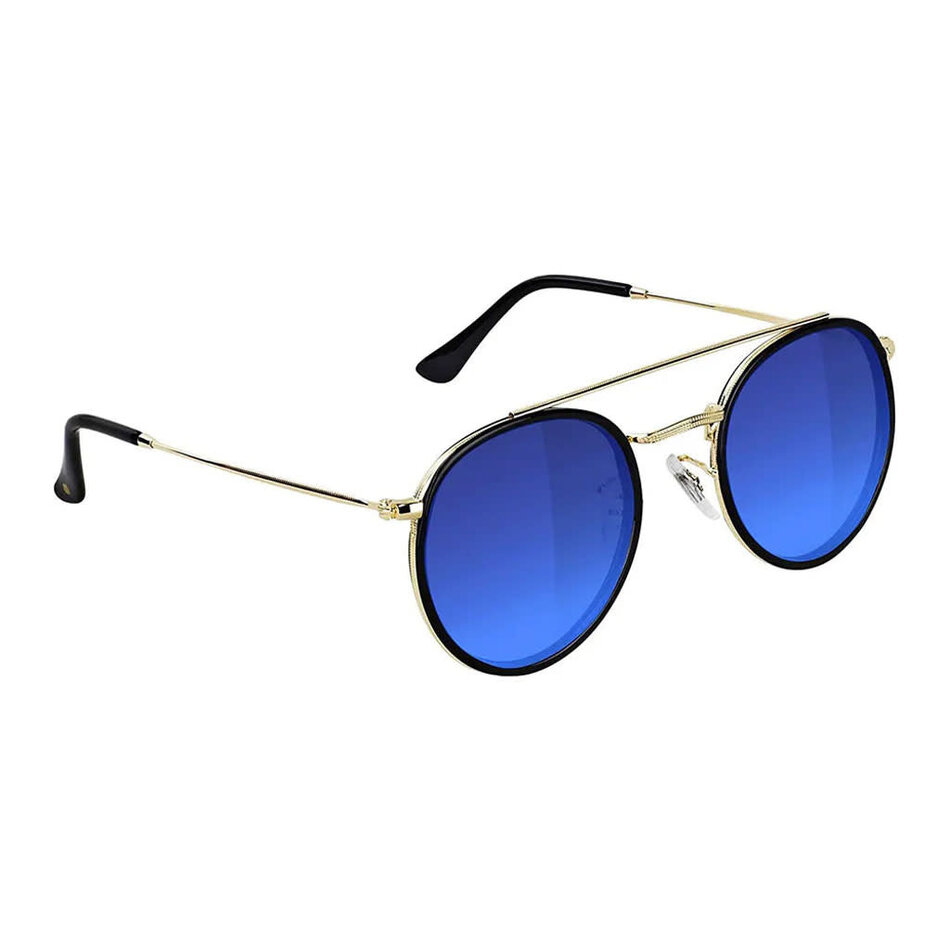 Glassy Parker Polarized Sunglasses Black/Gold/Blue Mirror