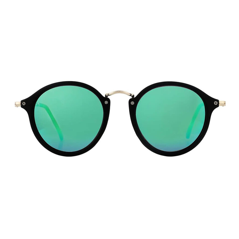 Glassy Klein Polarized Sunglasses Black/Green Mirror