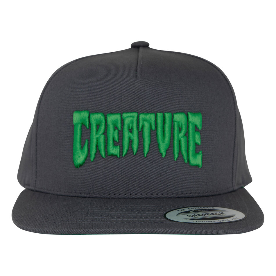 Creature Mono Logo Structured Snapback Hat Dark Grey