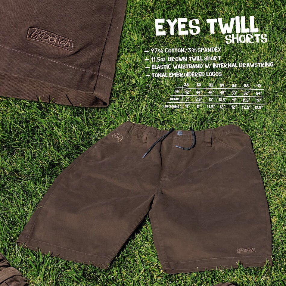 Krooked Eyes Twill Shorts Brown