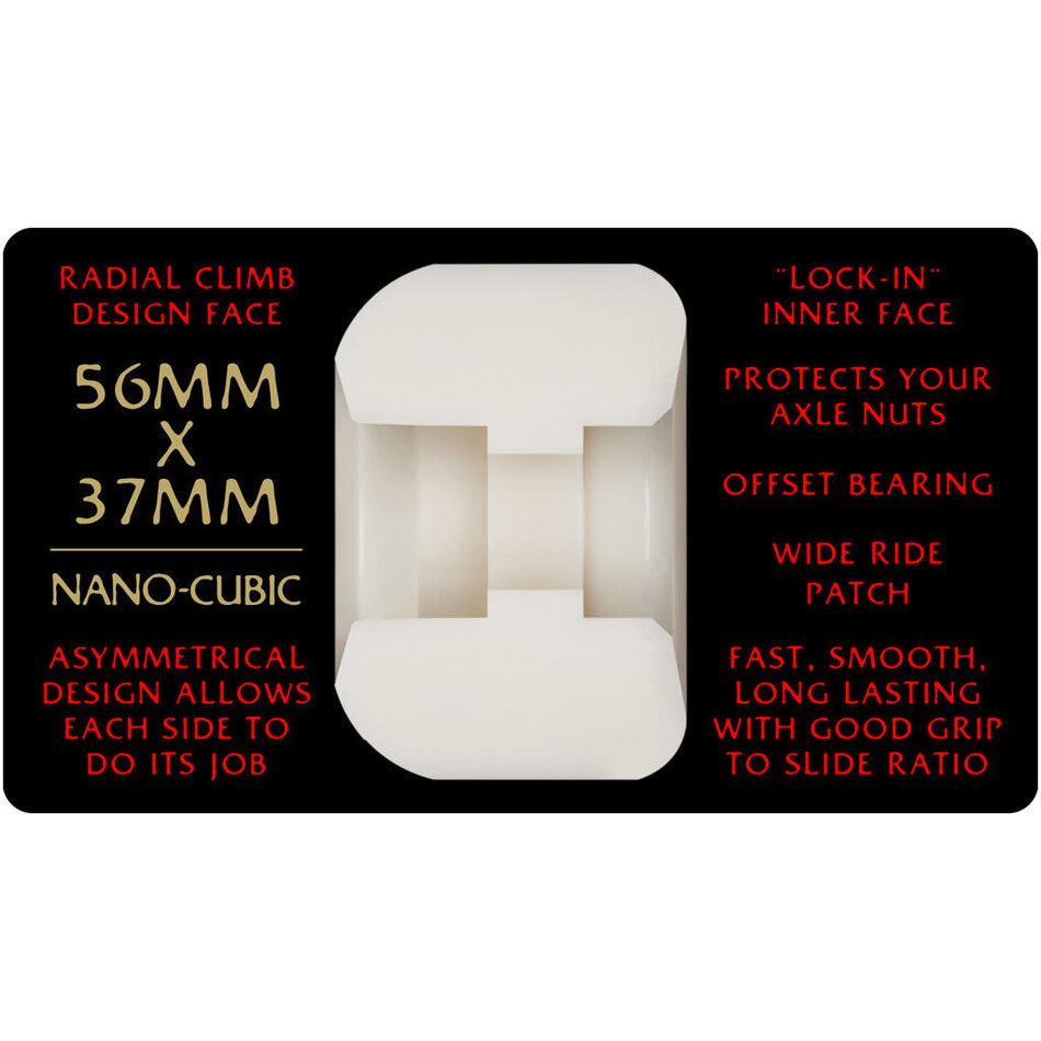 Powell Peralta Dragon Formula Red Nano Cubic 93A Wheels White