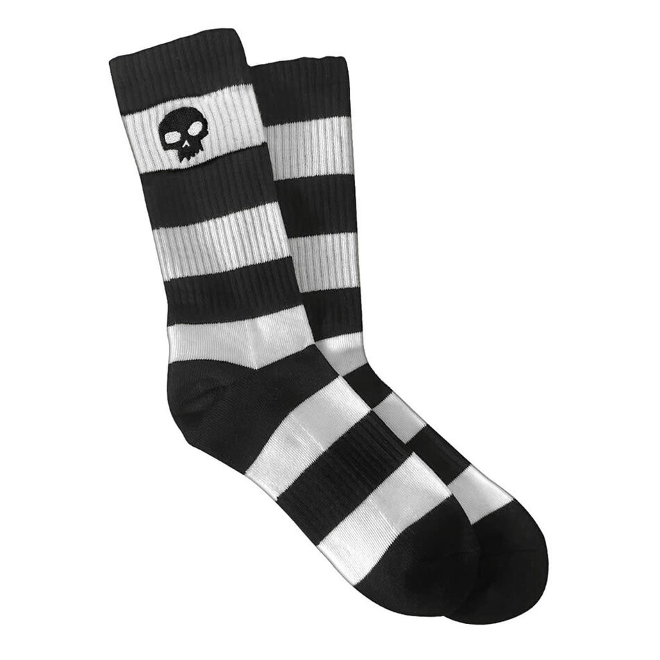 Zero Skull Stripe GITD Socks Black White
