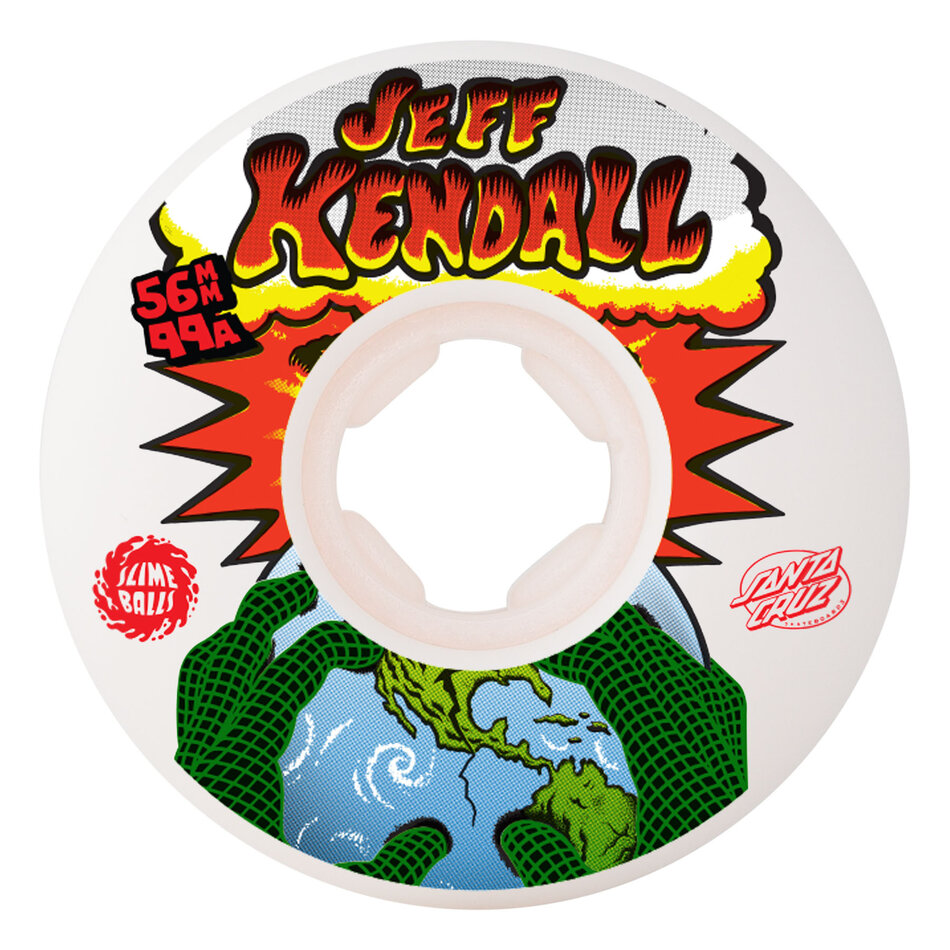 Santa Cruz Jeff Kendall Reissue Slime Balls Chubbies Wheels 99A White