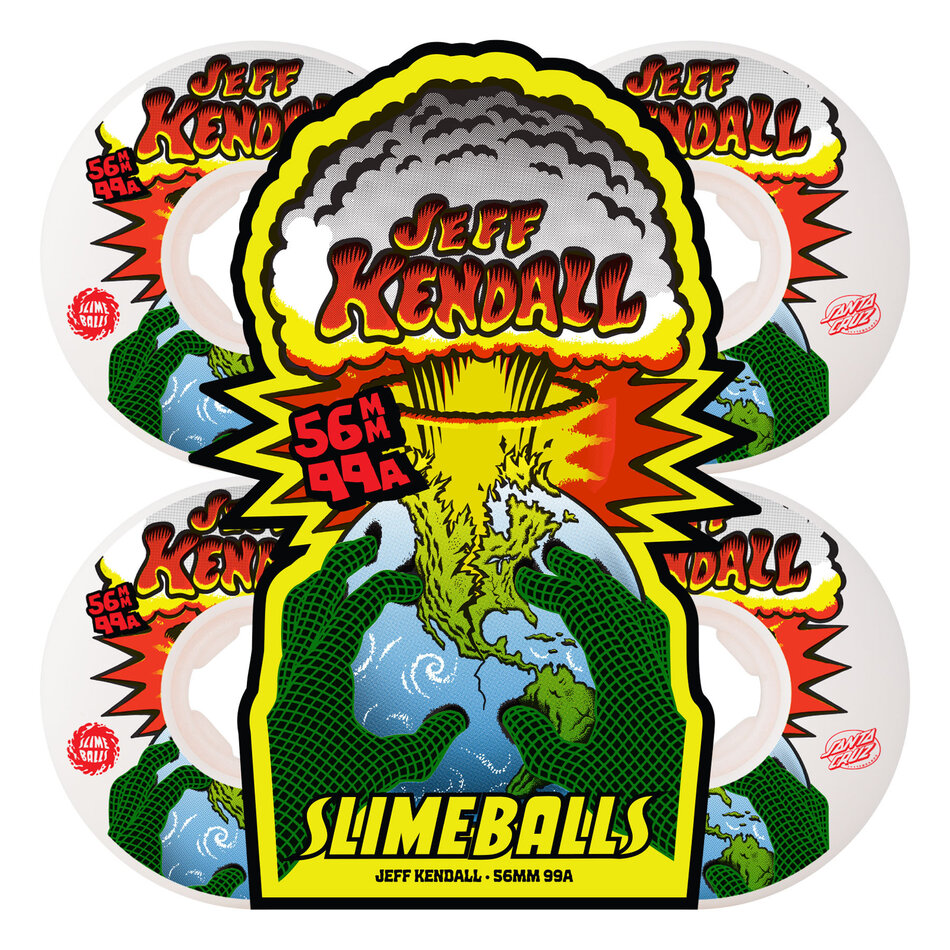 Santa Cruz Jeff Kendall Reissue Slime Balls Chubbies Wheels 99A White