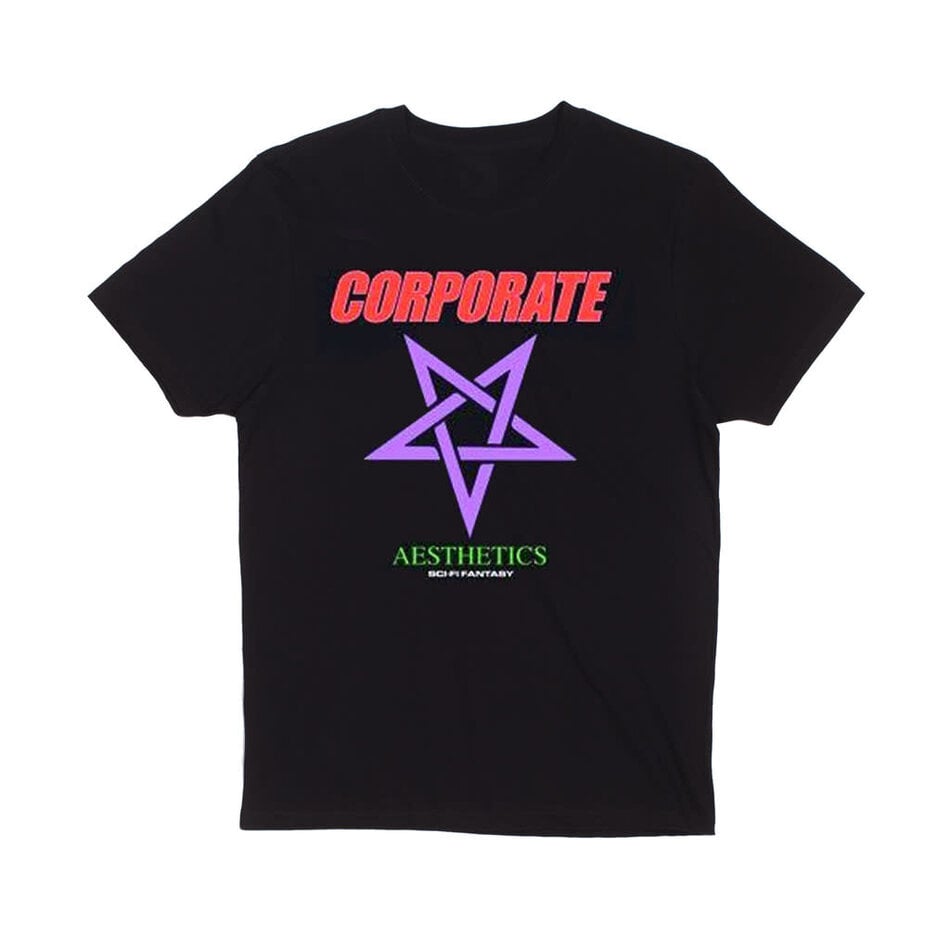 Sci-Fi Fantasy Corporate Aesthetics T-Shirt Black