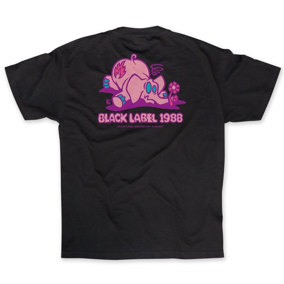 Black Label Pink Elephants T-Shirt Black