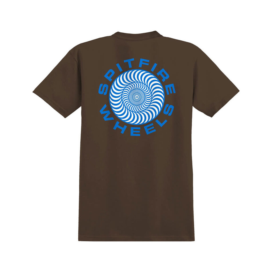 Spitfire Classic 87 Swirl T-Shirt Chocolate Blue