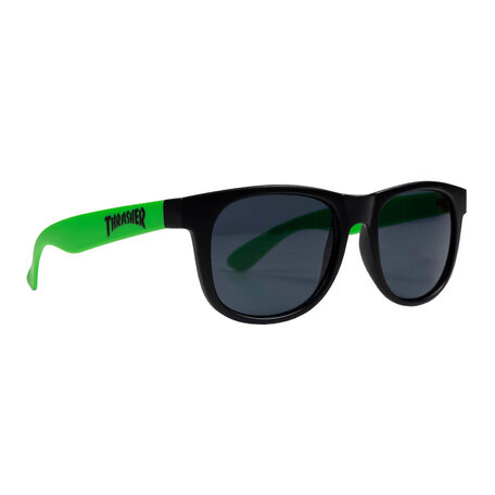 Thrasher Logo Sunglasses Black/Neon Green
